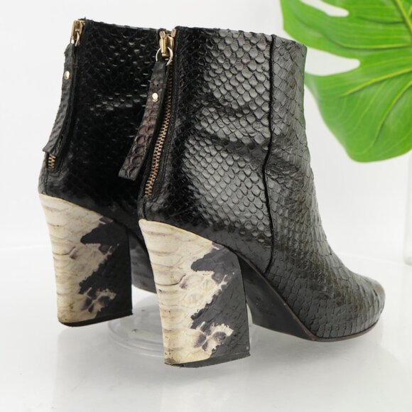 And Other Stories Womens Boots Size 39 8 Black Python Pointed Block Heel Italy - Picture 3 of 14